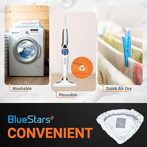 Miniatura 6 de BlueStars Paquete de 10 almohadillas de microfibra para trapeador de vapor compatibles con Bissell PowerEdge Lift-Off Steam Mop Cleaner Series 2078