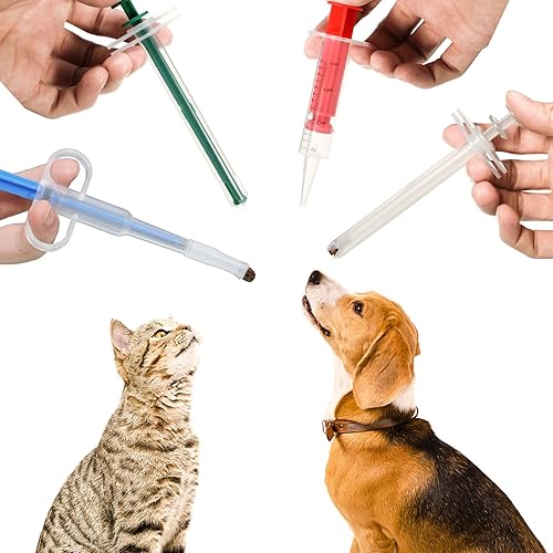Miniatura 2 de Patelai 4 unidades de píldoras para gatos, émbolo para mascotas, pistola de píldoras para perros, dispensador de medicamentos para mascotas, jeringa