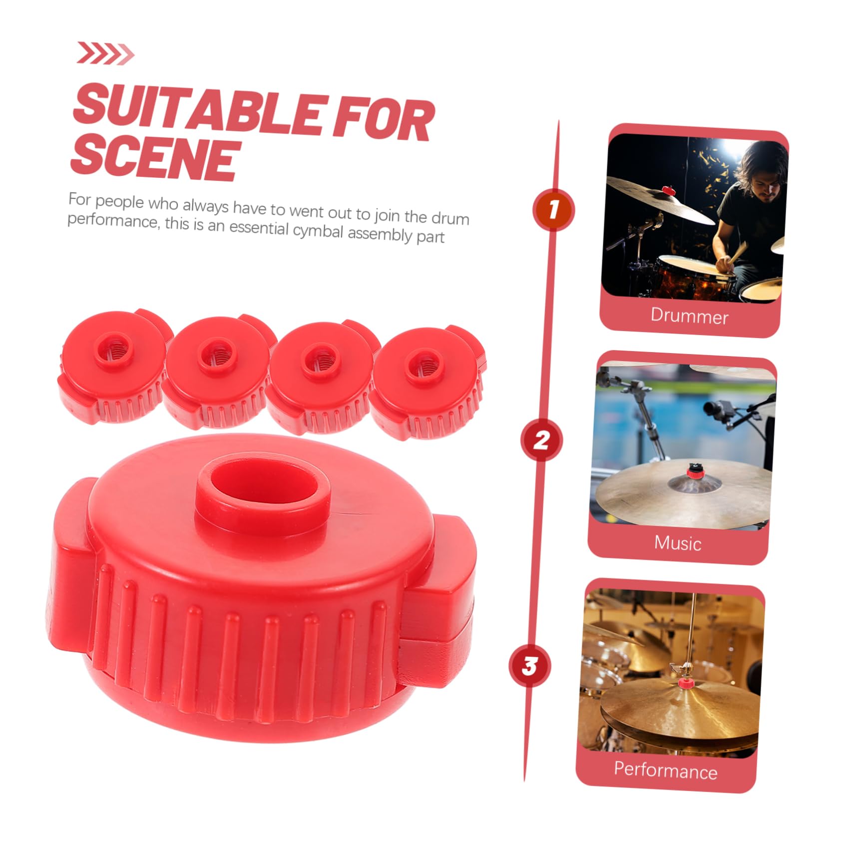 Levemolo 5pcs Cymbal Quick Release Cymbal Nut Drum Nuts Drum Cymbal Accessories Cymbals Accessory Drum Replacement Nuts Drum Fixing Parts Caps Drum Universal Fixing Nuts