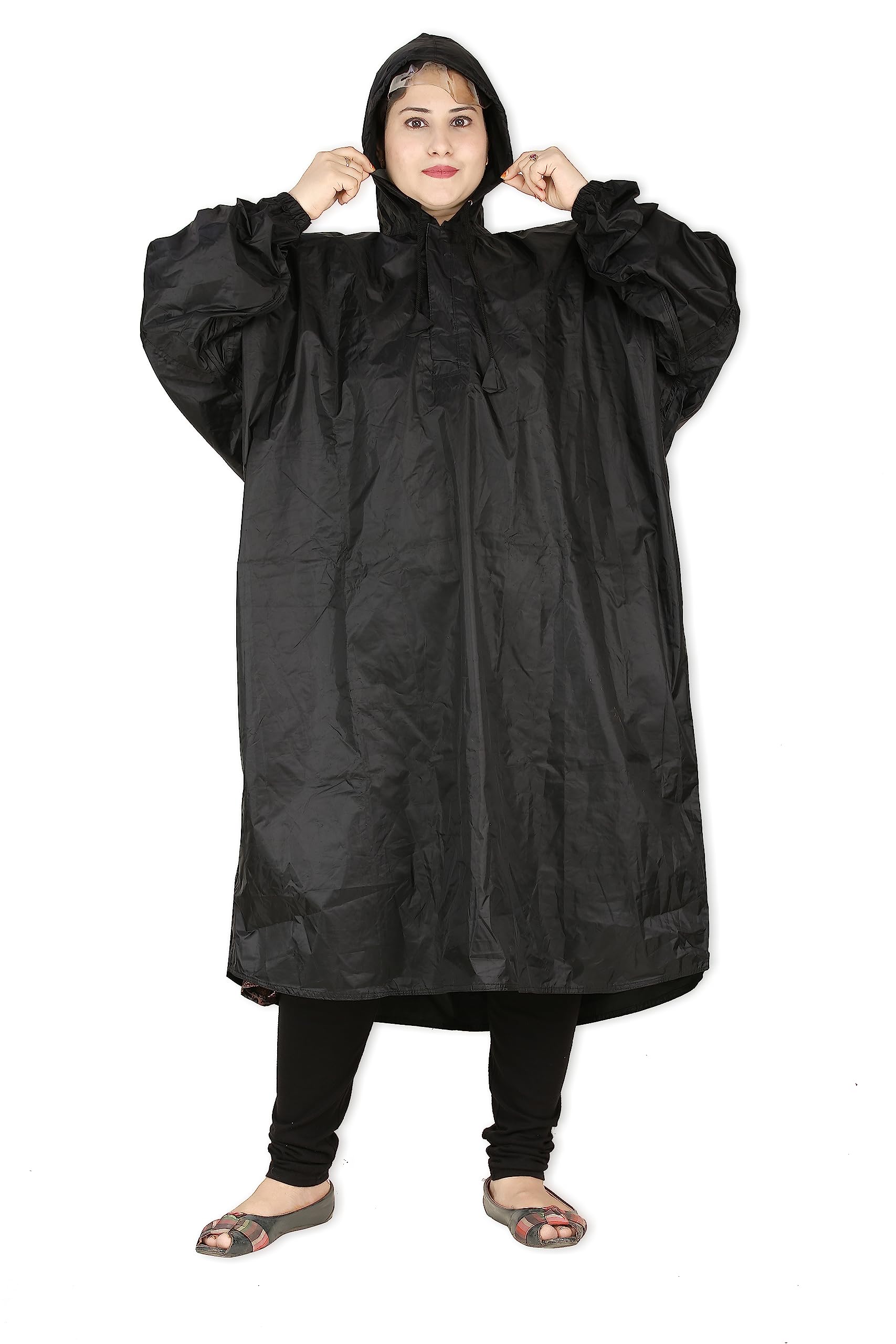 CLUB SEVENTY TWO Waterproof Rain Poncho Lightweight Reusable Hiking Rain Coat Jacket with Hood for Outdoor Activities,One Size (4XL, Grey)
