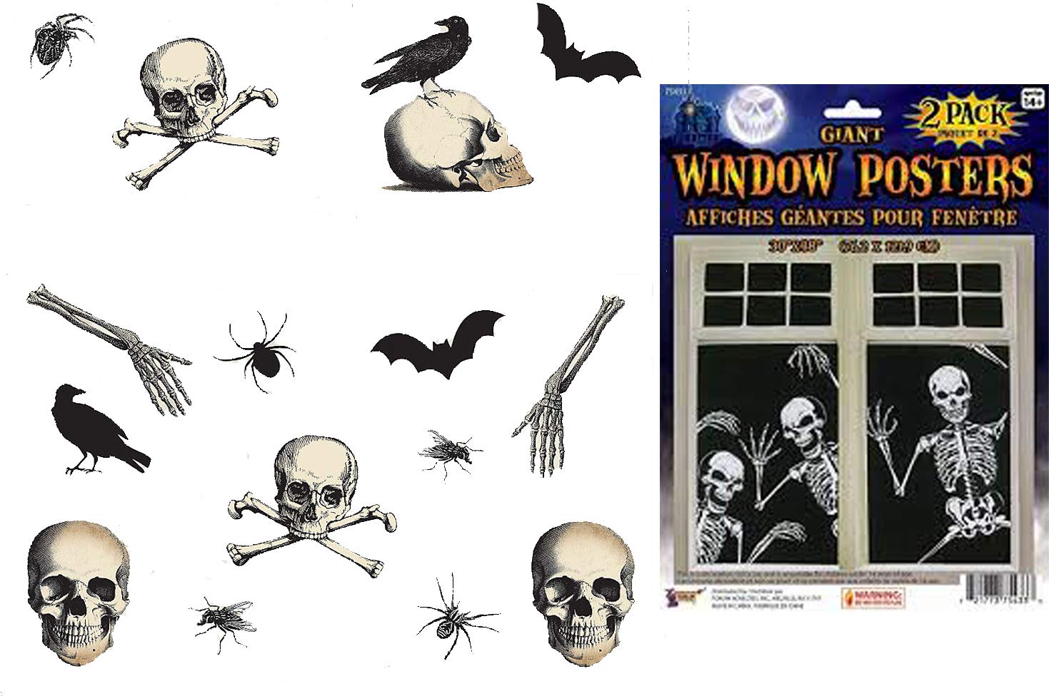 Buy Haunted House Skeleton Horde Window Clings 30 X 48 and yard