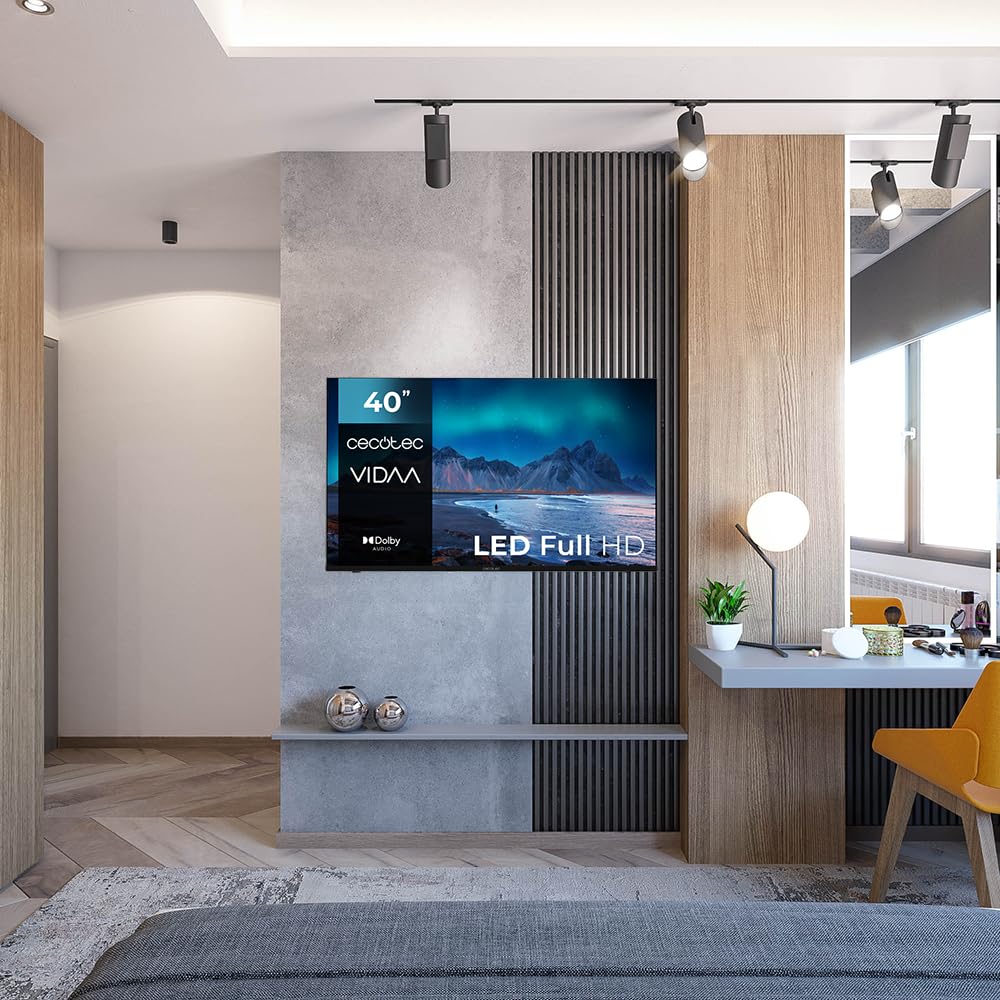 Cecotec Smart TV, Televisor LED de 40 Pulgadas Resolución Full HD A5 Series ALF50040. TV VIDAA, Dolby Audio, Smart TV VIDAA, WiFi Integrado, Chromecast, 3 HDMI y 2 USB, Altavoces 16W