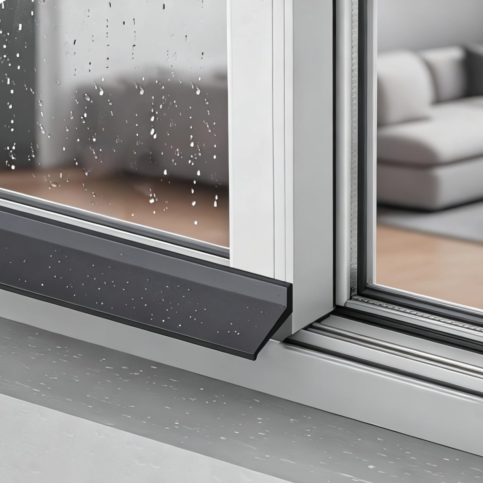 Window Weather Bar,Self Adhesive Door Rain Deflectors Rubber Rain Water Weather Deflector Bar Rain Drip Guard for Windows, Doors (Black, 3M x 5.5cm)