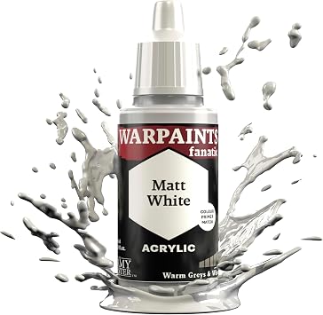 The Army Painter Warpaint Fanatics Matt White Acrylics Miniature Hobby Painting with Fanatics Warpaint, Quality Paint for Miniature Wargaming