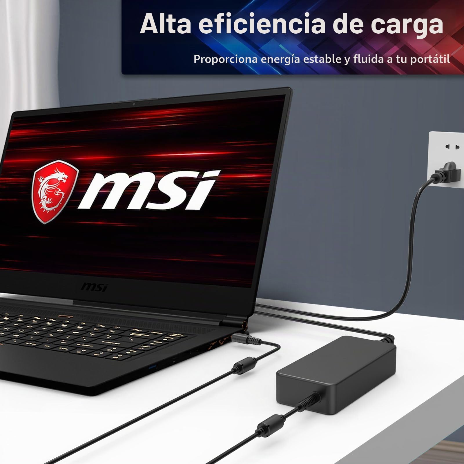 Cargador de CA con punta USB de 330 W para MSI Raider GE68HX GE78 GE76 GE67 GE66 WE76 GE67HX Vector GP76 GP66 GP66HX Leopard Titan GT77 Cable adaptador de alimentación para ordenador portátil