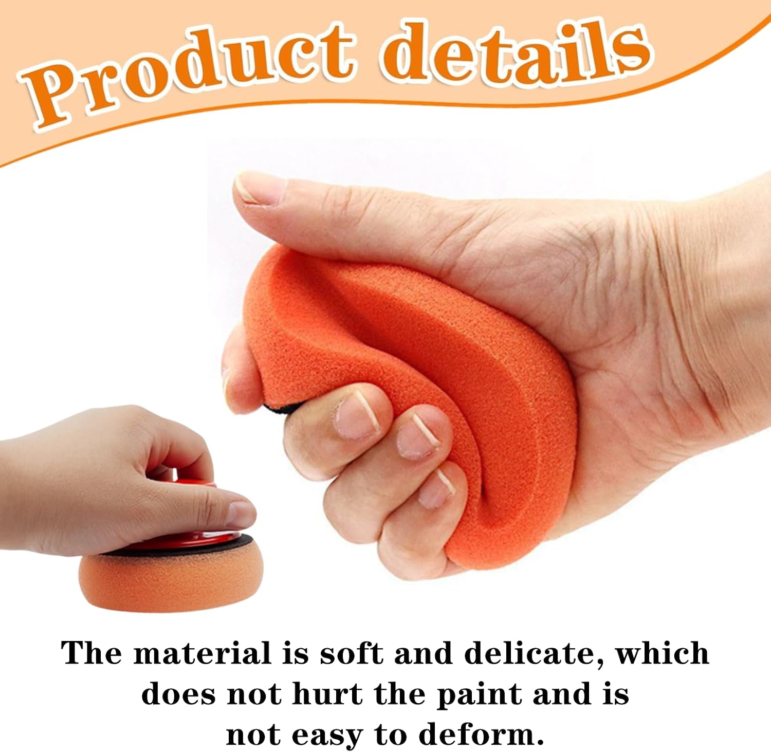 6 Pcs Car Wax Sponge Polishing Pads with Handle Auto Detailing Applicator