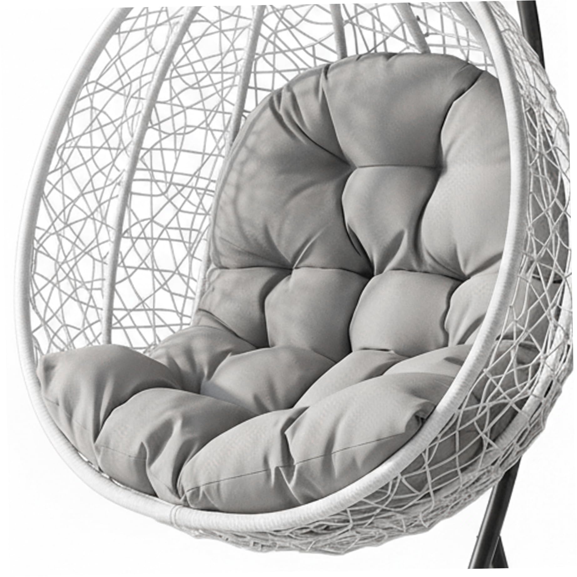 Ameble Water-Resistant Egg Chair Cushion Replacement Hanging Chair Cushion with Thick Padding for Patio Balcony Garden Swing Chairs - Light Grey egg replacement light grey water resistant ha