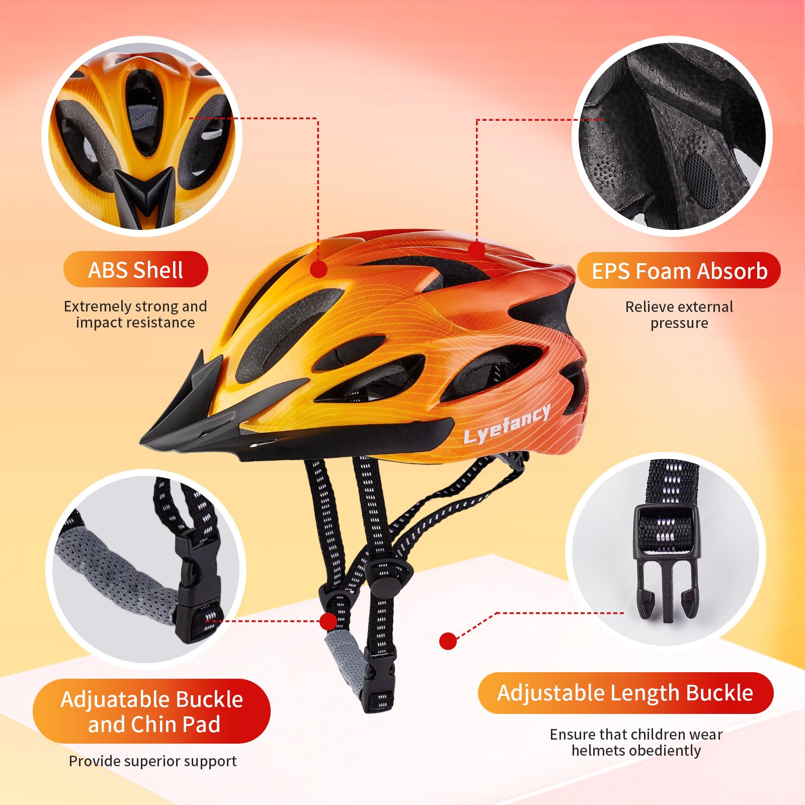 Casco de bicicleta para niños de 3 a 11 años, casco ajustable de 48 a 55 cm para bicicleta, scooter, patinaje, ciclismo, con visera
