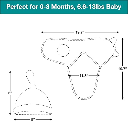 Miniatura 5 de Pañales para bebés con sombreros para niños y niñas recién nacidos, paquete de 3 mantas de algodón orgánico fáciles de ajustar, saco de dormir