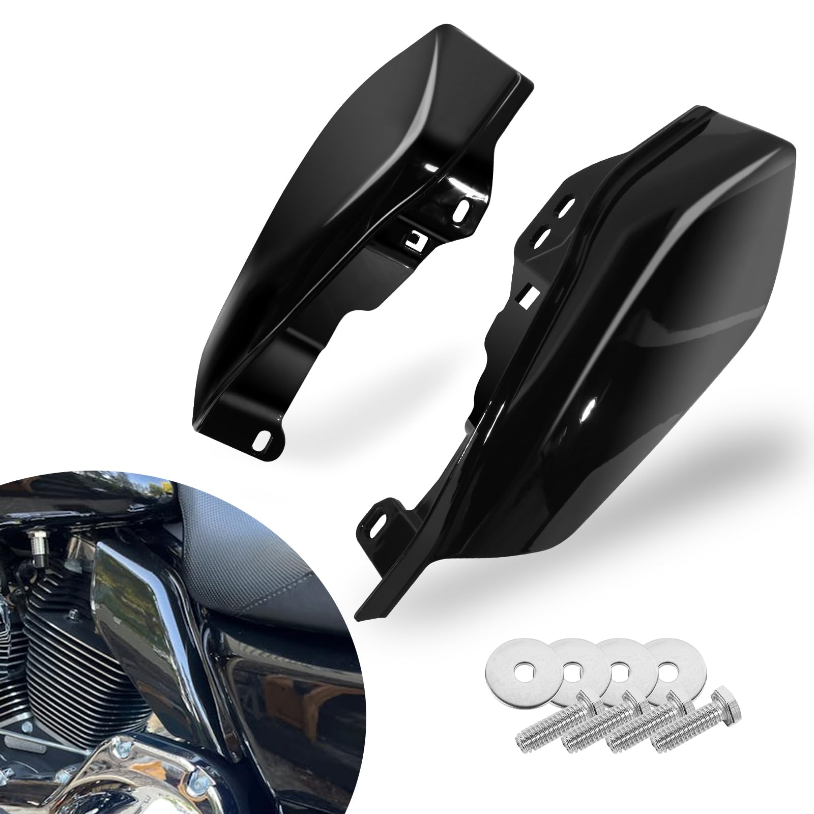 Déflecteurs d'air Gauche/Droite pour Harley Davidson Touring Street Glide Road Glide Electra Glide Road King Ultra Limited Tri Glide CVO Noir Vif