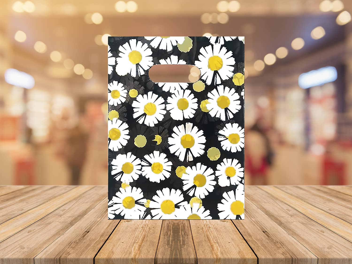 100 Count 3.5" X 5.9" Small Plastic Merchandise Bags, Shopping Bags, Retail Bags, Gift Bags With Die Cut Handles - White Thank You (More Patterns Available