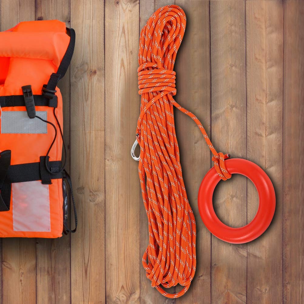 Cuerda de Escape de Escalada Reflectante para Exteriores, 30m, 0,8 cm de diámetro, cordón de Supervivencia de Seguridad Flotante en Agua