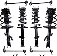 Vista 290 de Detroit Axle - Kit de puntales delanteros para Ford 2000-2004 Focus 2 puntales con muelle helicoidal 2 brazos de control inferiores con rótulas 2001