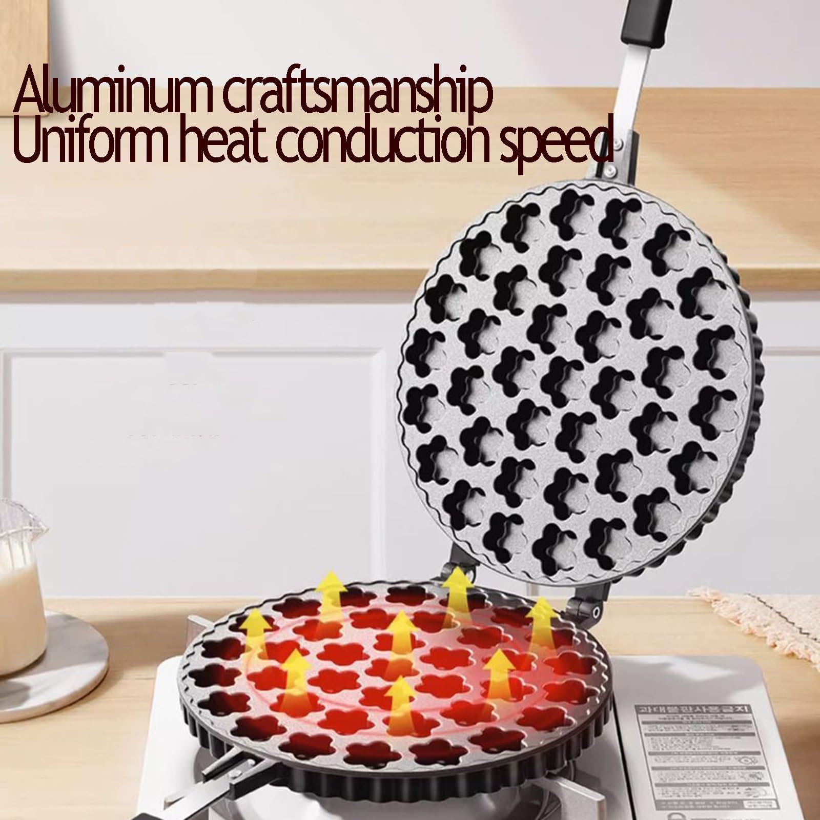 Máquina para hacer gofres de huevo con forma de flor de ciruelo, molde para pasteles, gofrera antiadherente de doble cara, ideal para el desayuno familiar.(Style 1)
