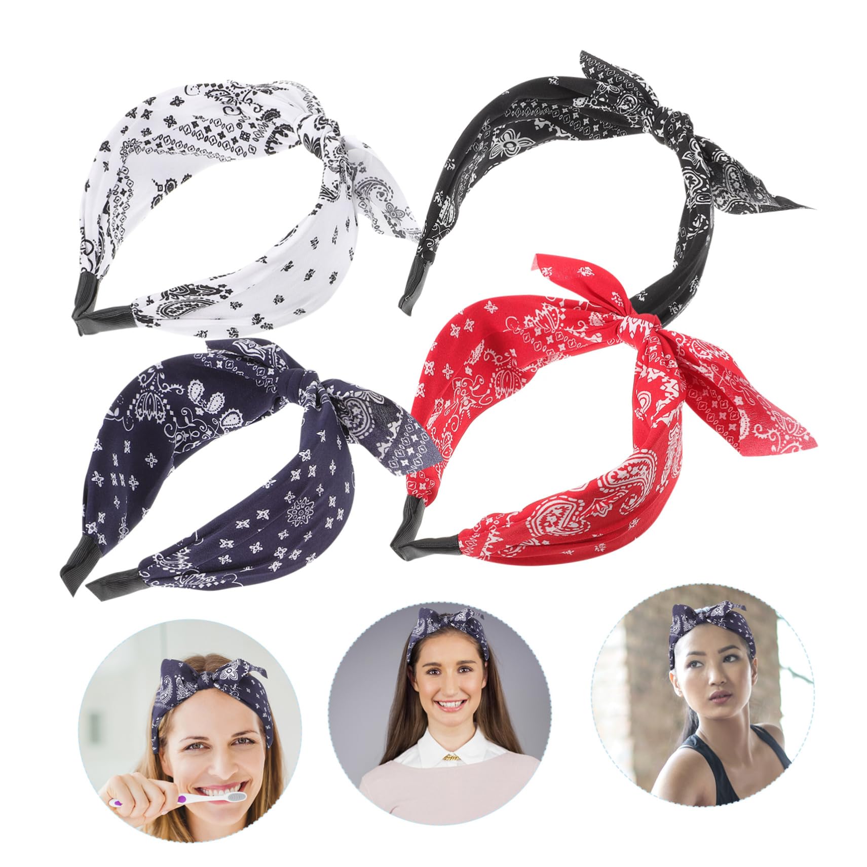 FRCOLOR 12pezzi Fascia Per Boho Stoffa Con Fiocco Di Cerchietti Elasticizzati Diversi Colori Accessori Moda Per Donne e Ragazze