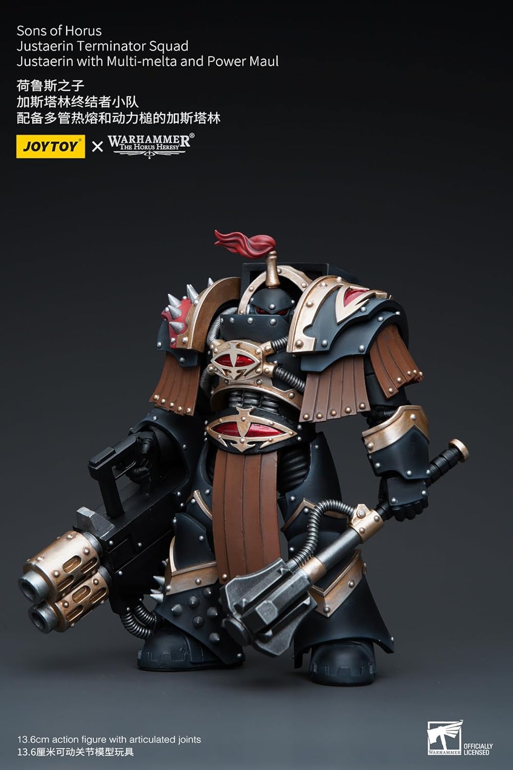 Warhammer 40K Sons of Horus MKIV Terminator Squad Justaerin with Multi-melta and Power Maul 1:18 Scale Action Figure