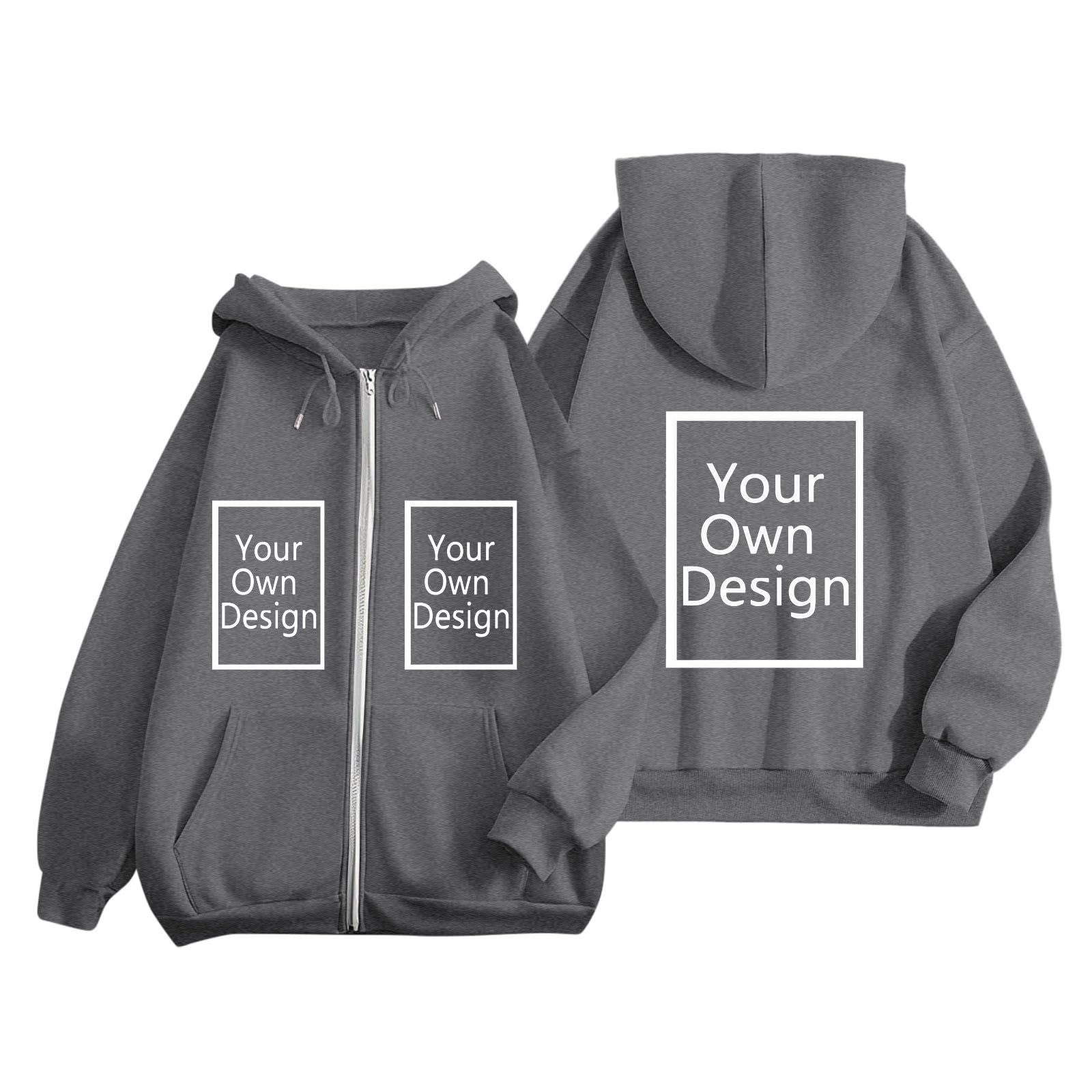 Custom Jackets Design Your Own Full Zipper Hooded Sweatshirt Custom Sweatshirt T Shirts Add Your Own Text or Picture