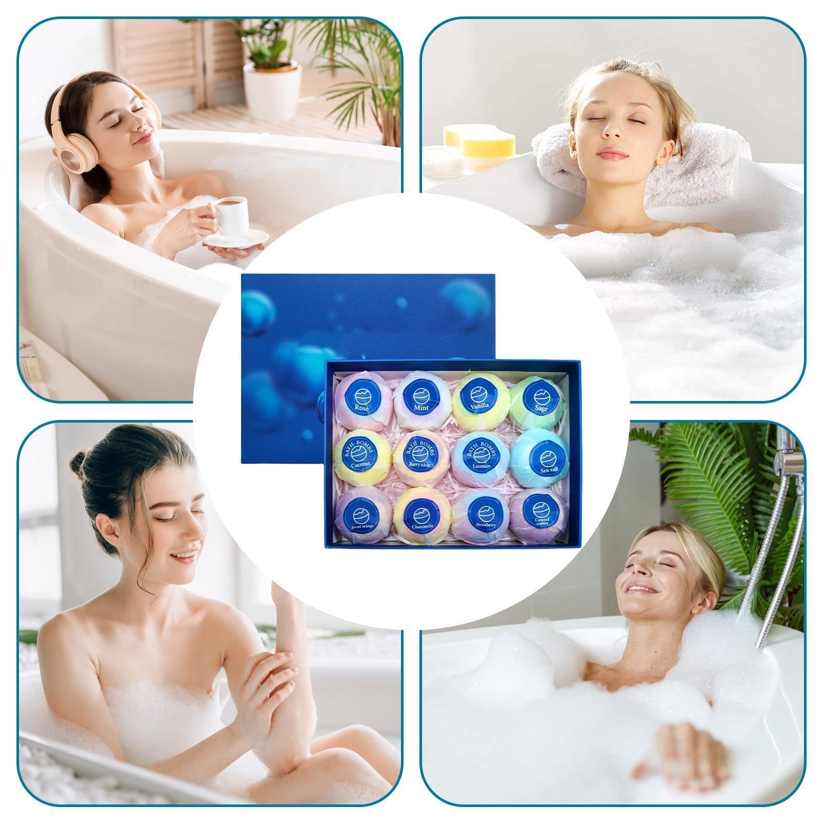 Bagnoschiuma per Bambini 12 Pezzi Schiuma Rilassante con Fragranze | Palline da Bagno Regalo per Compleanno San Doccia Spa Bagno
