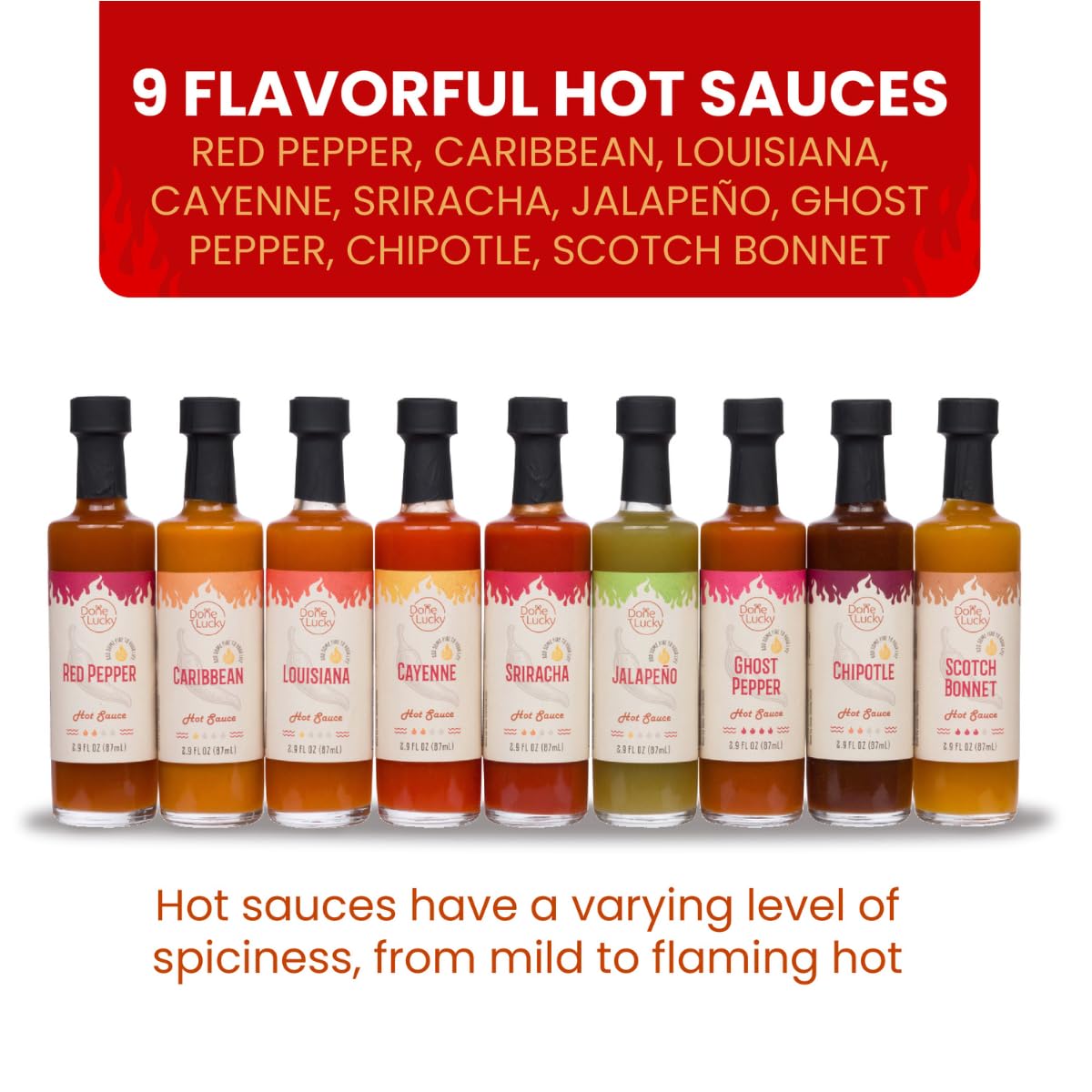 Hot Sauce Gift Set (9 Pack) - Hot Sauce Variety Pack in Premium Wooden Box - Great Gift for Birthday, Christmas, Father's Day for Men, Him, Her, Dad, Mom - Unique Gift Set (Set of 9) - Image 3