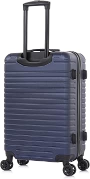 InUSA DEEP Luggage with GEL Handle | Spacious Traveling Suitcases, Travel Suitcase with Dual Spinner Wheels and Studs | 24 Inch Medium Hardside Luggage | Blue
