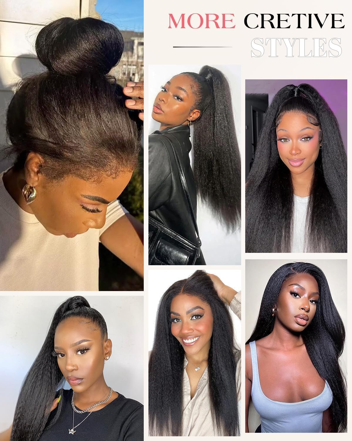 Kinky Straight Hidden Strap Invisi Drawstring 360 HD Full Lace Front Wigs Human Hair Pre Plucked Pre Cut Yaki 200 Density 360 Frontal Glueless Wigs Human Hair for Black Women 20 Inch hair