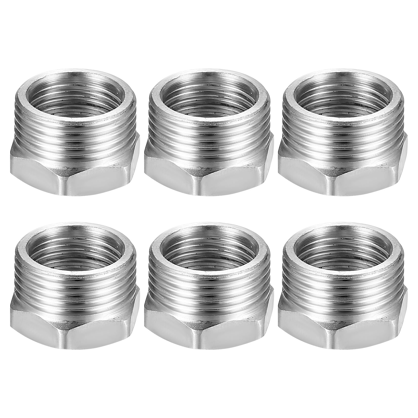 Produktbild von 6 Reduzierstücke 3/4" Auf 1/2" – Edelstahl, Außen-/Innengewinde, Für Wasser-, Gas- & Heizungsrohre