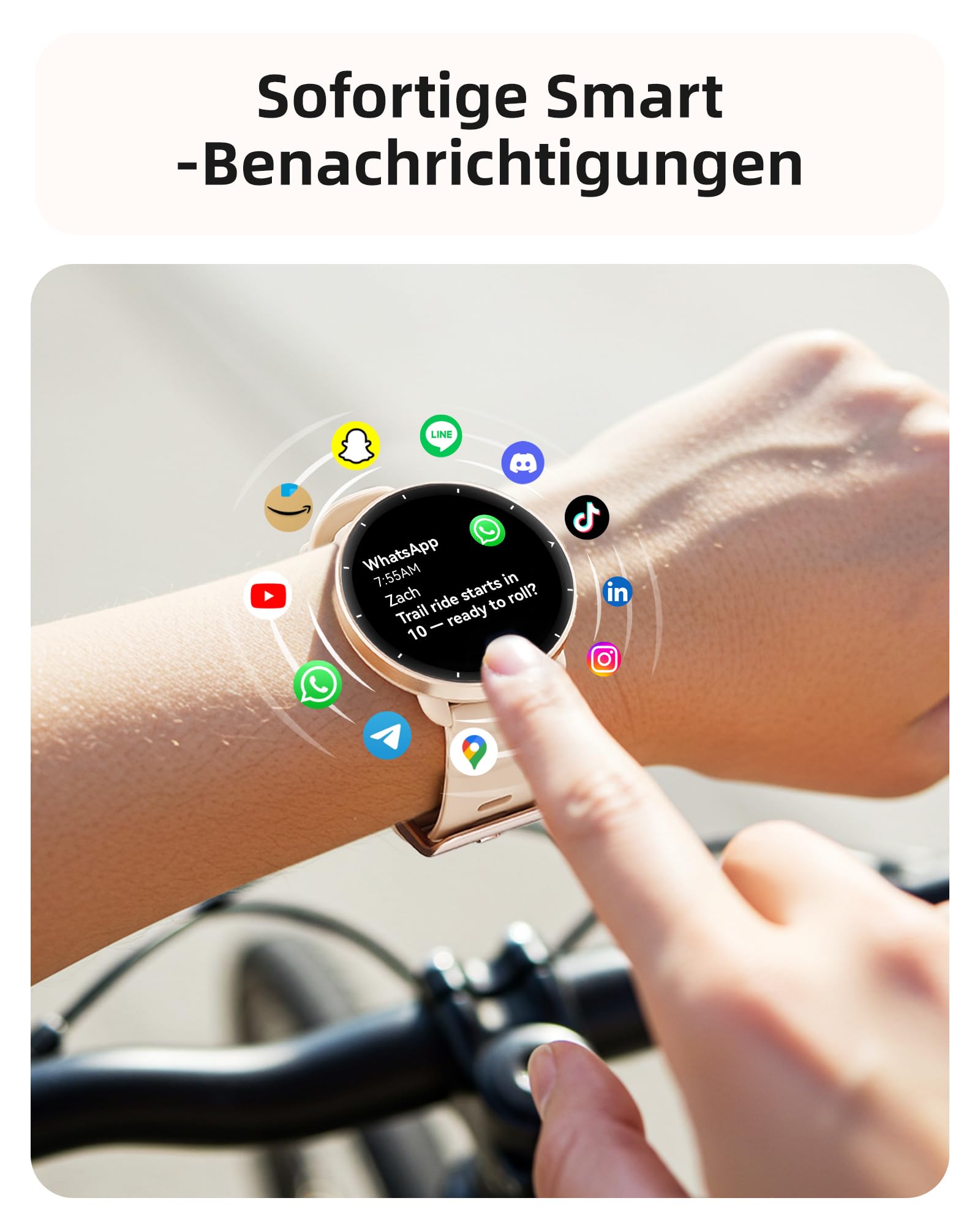 Parsonver Smartwatch Herren Damen, Eingebautes GPS, 5 ATM wasserdichte Schwimmuhr für Pool/Offenen Gewässern, Fitnessuhr mit AMOLED Display, 100+ Sportmodi, Herzfrequenz (Französisch Grau, 42 mm)