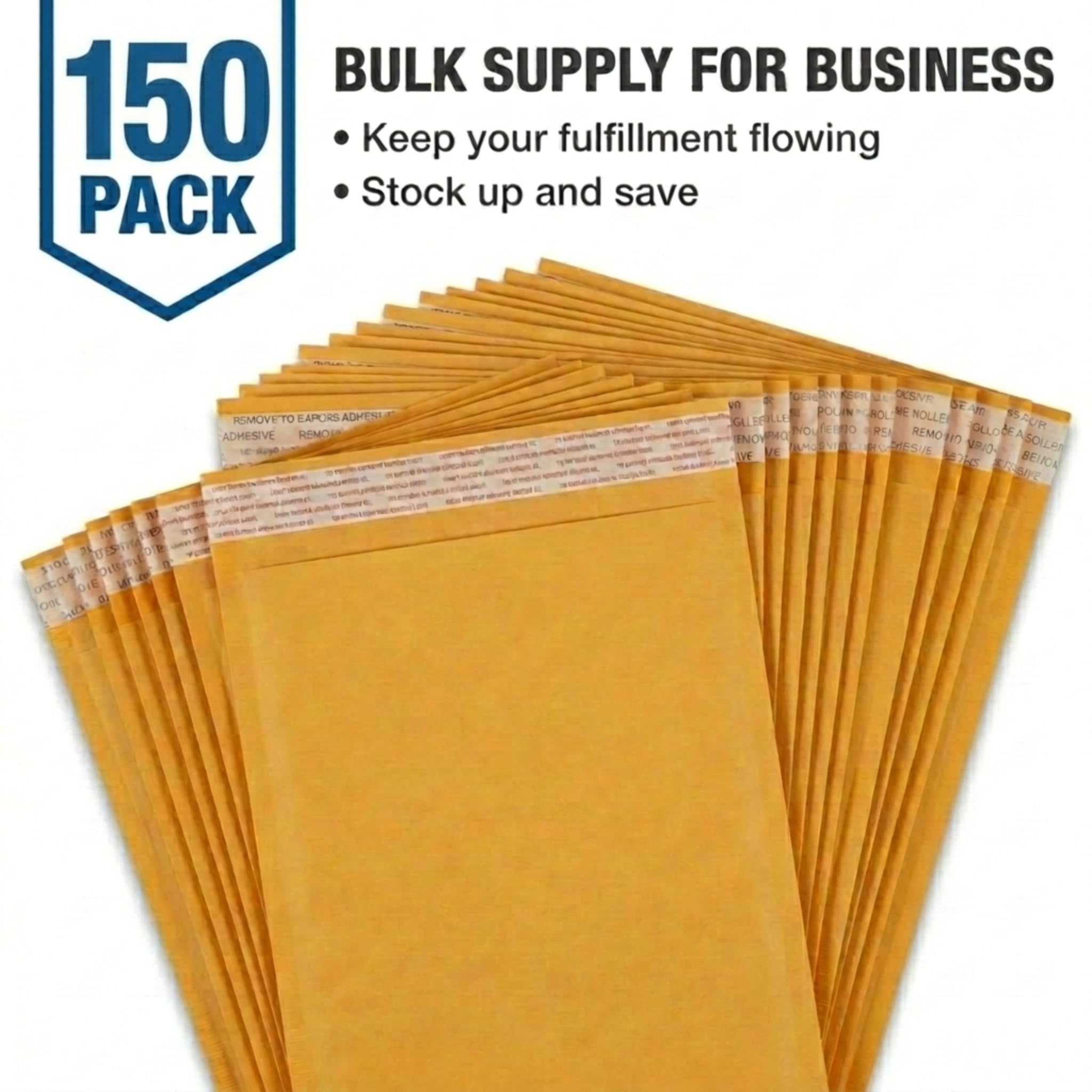 BOX USA Lot de 250 enveloppes à bulles en kraft (10,2 x 20,3 cm) – Enveloppes rembourrées auto-adhésives très résistantes pour emballage et expédition – Marron