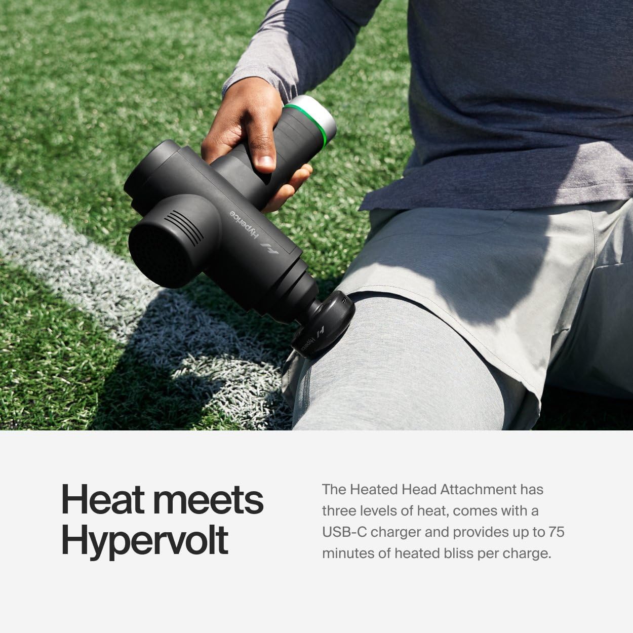 Hyperice Hypervolt 2 Pro and Heated Head - Featuring Quiet Glide Technology - Handheld Percussion Massage Gun | 5 Speeds, 5 Interchangeable Heads | Helps Relieve Sore Muscles and Stiffness