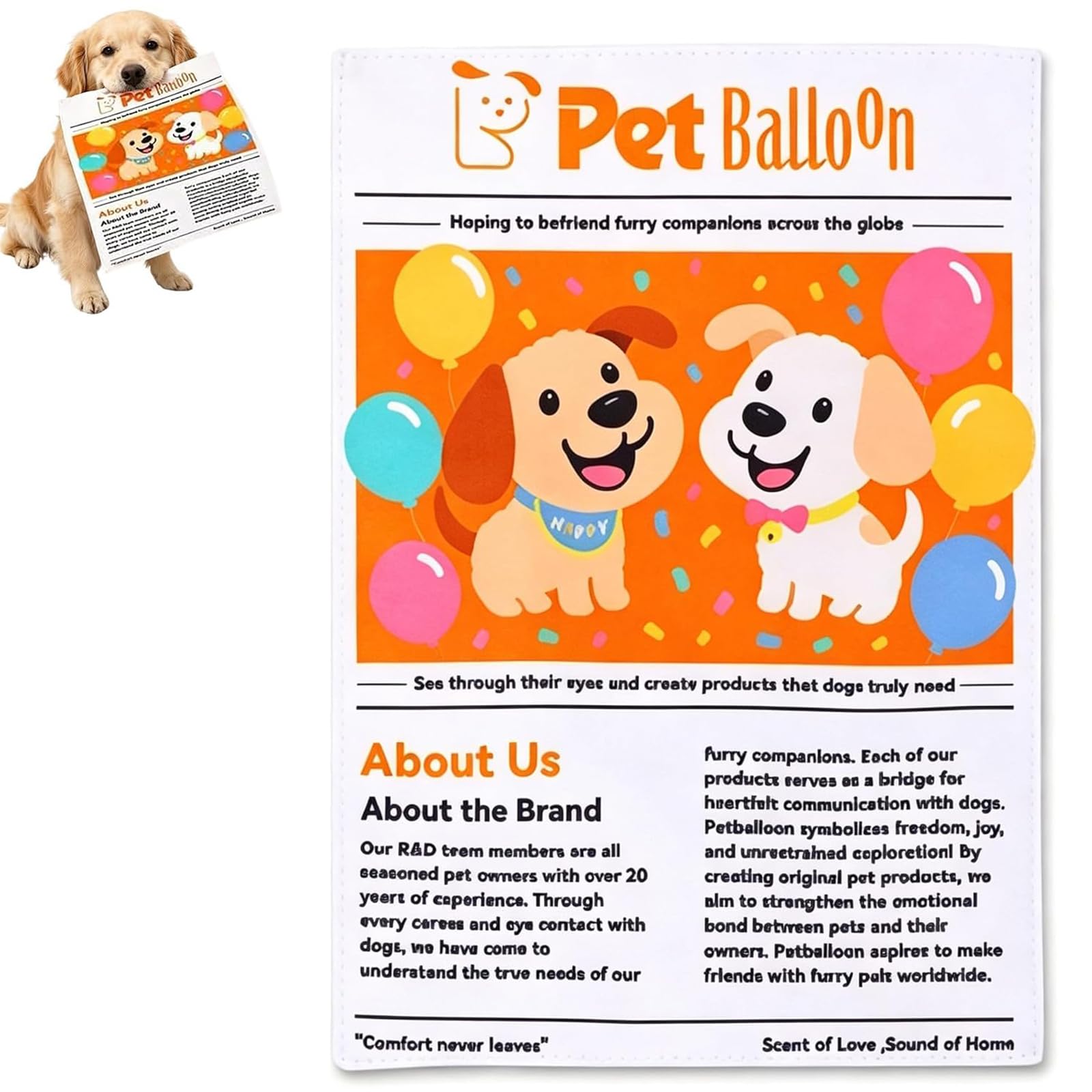 GFRGFH Plastic Creaks Newspaper Crinkle Dog Chew Toys (1pcs,15 * 20cm)