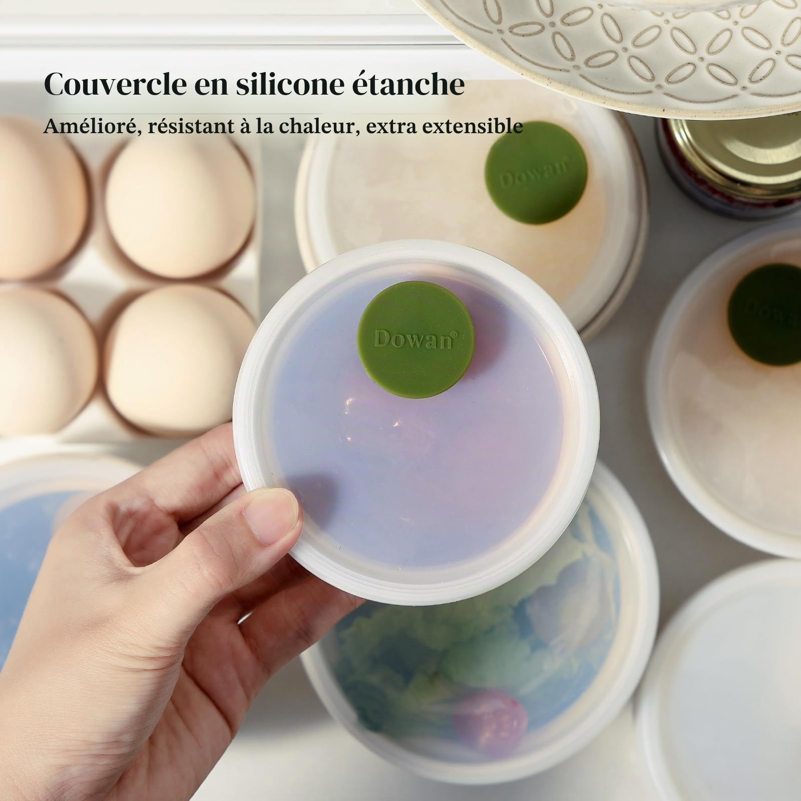 DOWAN Lot de 6 ramequins en porcelaine avec couvercles, ramequins pour crème brûlée, bols en céramique de 140 ml, résistants au four, pour soufflés, desserts, casseroles et trempettes