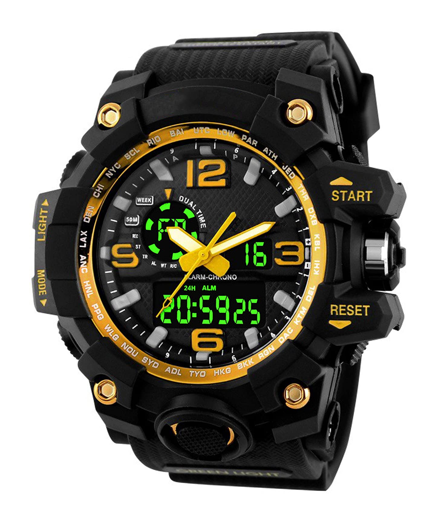 Time UpAnalog-Digital Big Dial Water Proof Premium Series Sports Watch for Men-QDR-345G