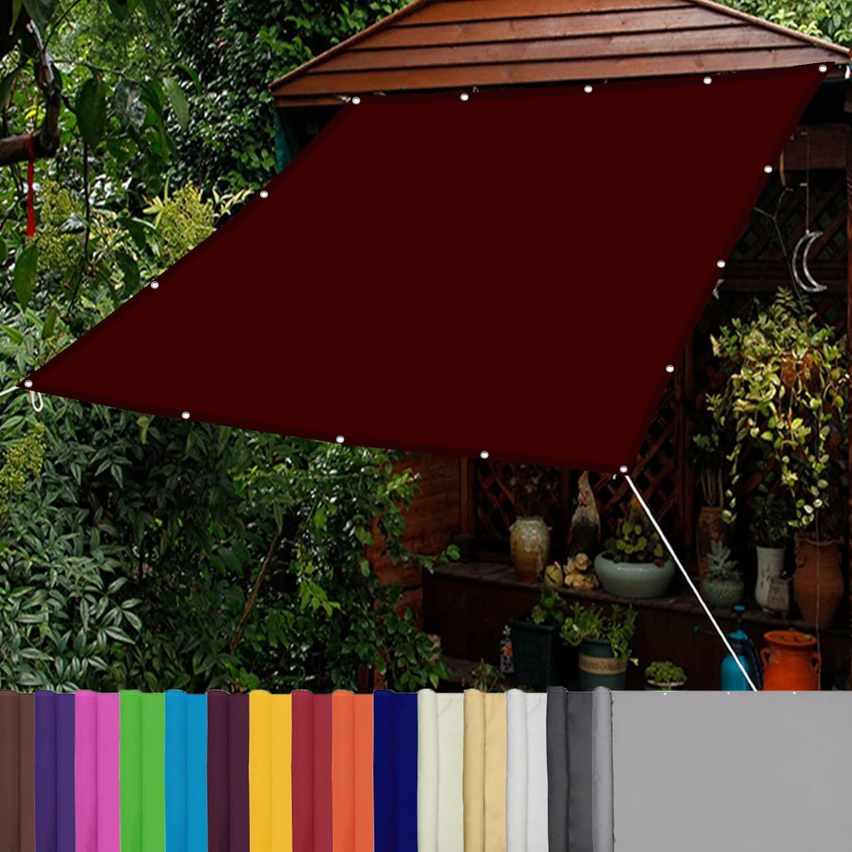 Voiles ombrages imperméable rectangulaire pour salon de jardin ombragé