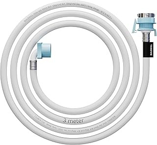 Buildskill Fully Automatic Washing Machine Pipe Inlet - 3M Length, Burst Proof & Anti Kink Washing Machine Inlet Pipe, Hot & Cold Washing Machine Water Inlet Pipe, Pressure Resistant (Pack of 1)