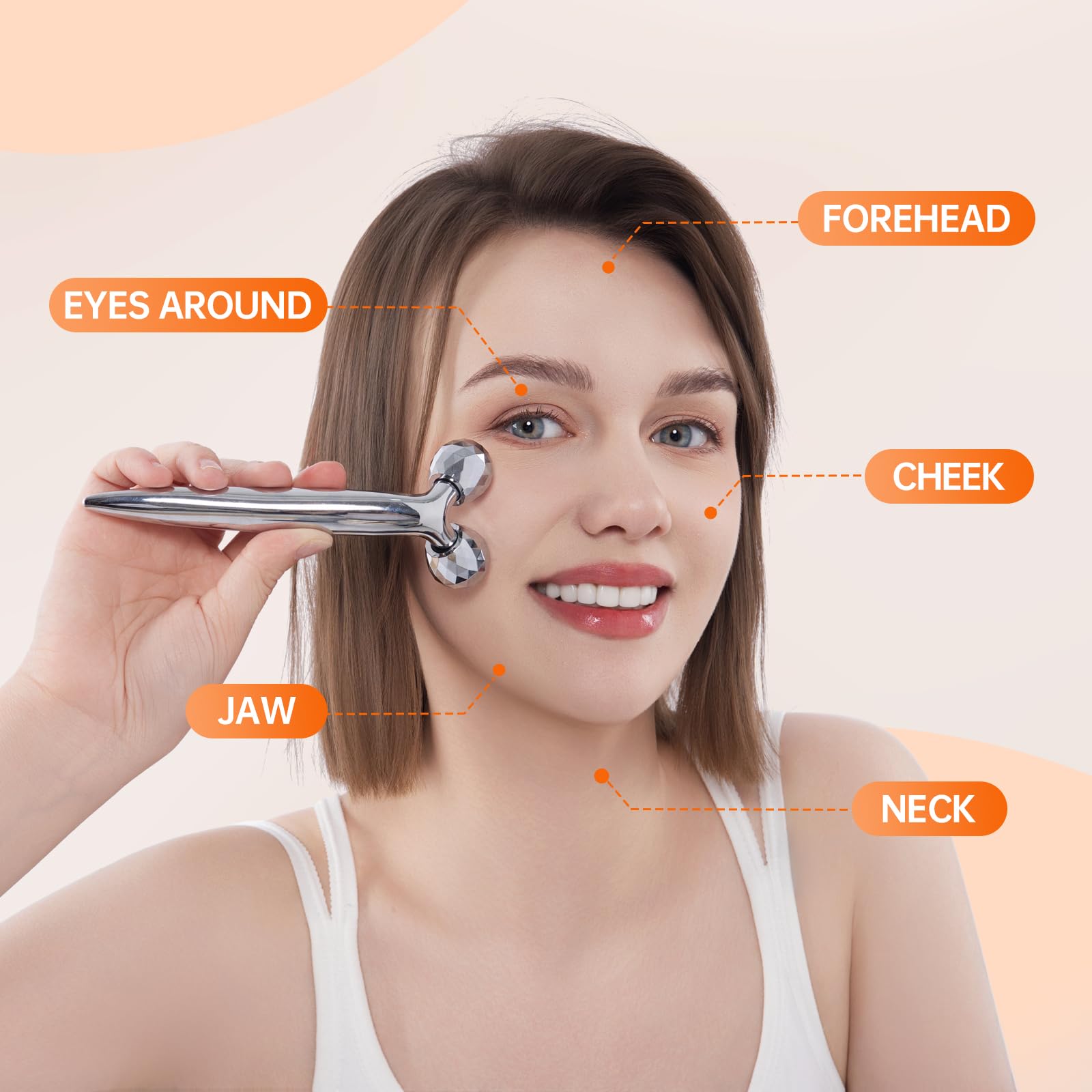 InfiniteRelax 3D Gua Sha Facial Tools Metal Face Roller Stainless Steel Gua Sha Set Cooling Massage Tools for Reduce Puffiness Firm Skin - Image 2