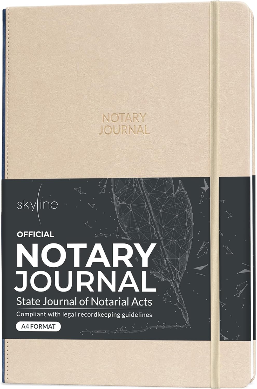 Skyline Notary Journal – Official Notary Public Record Book – Hardcover Log Book for Notarial Acts & Records – Notary Supplies, A4 (Seashell) A4 (8.5" x 11") Seashell