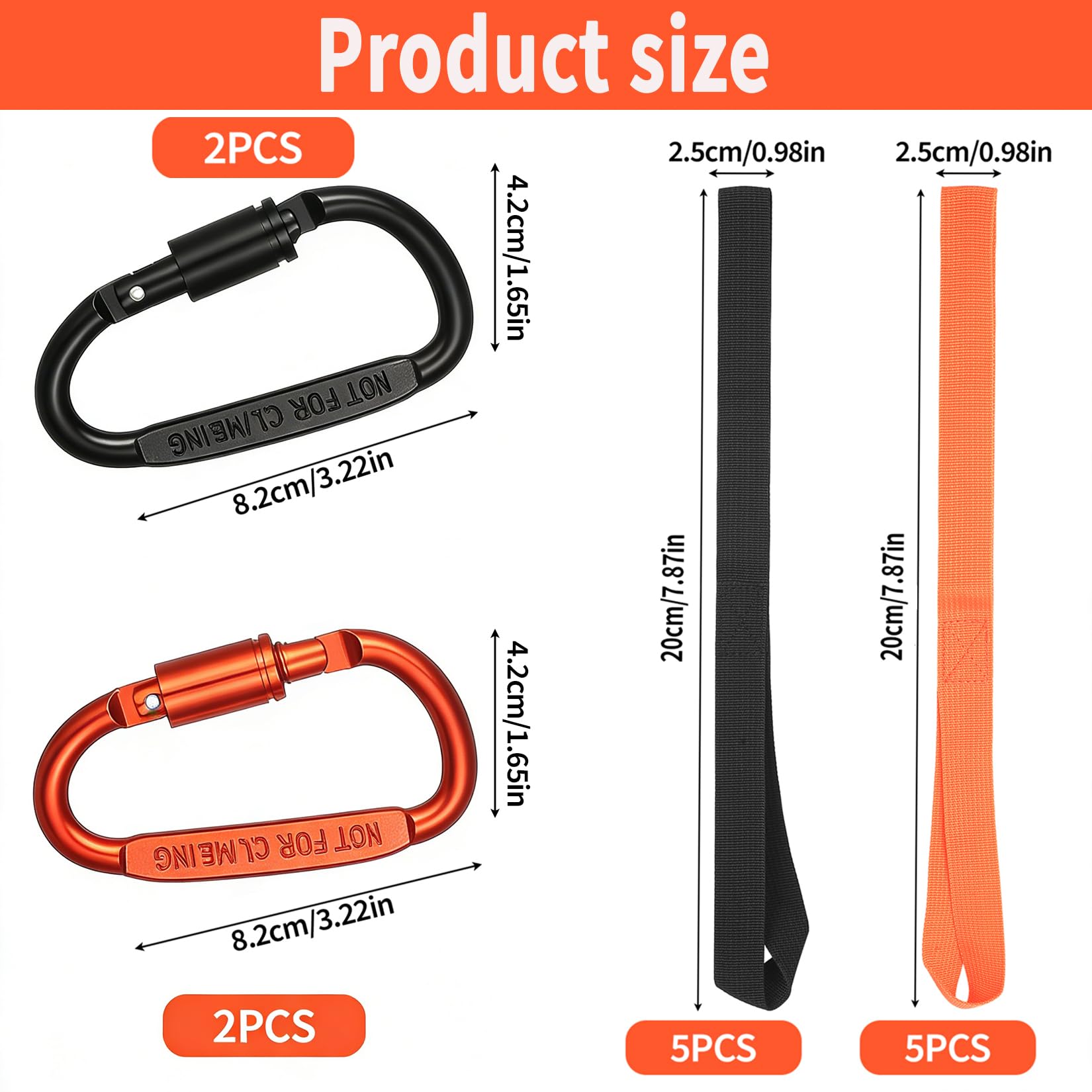 10 Pcs Soft Loop Tie Down Straps, 25mm x 20cm Heavy Duty Tie Down Anchor Straps for Motorcycle Handlebar, Motorbike, Roof Rack, with 4 Hooks Connectors — view 2