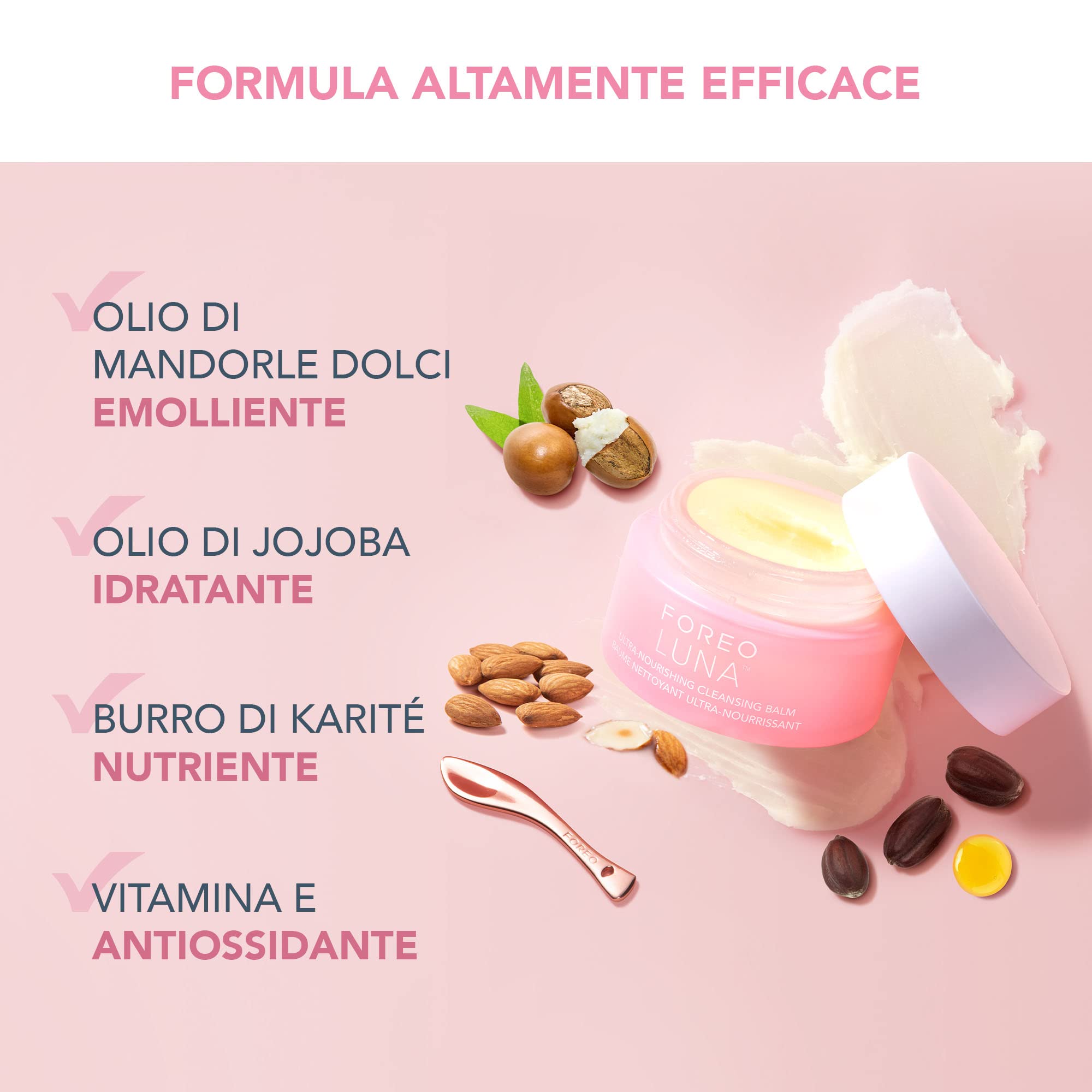 FOREO LUNA Balsamo Detergente Ultra-Nutriente - Burro Struccante Viso e Occhi - Delicato Detergente Viso senz'acqua per Trucco Waterproof - Burro Di Karité - Vegano - Olio di Jojoba - 75 ml