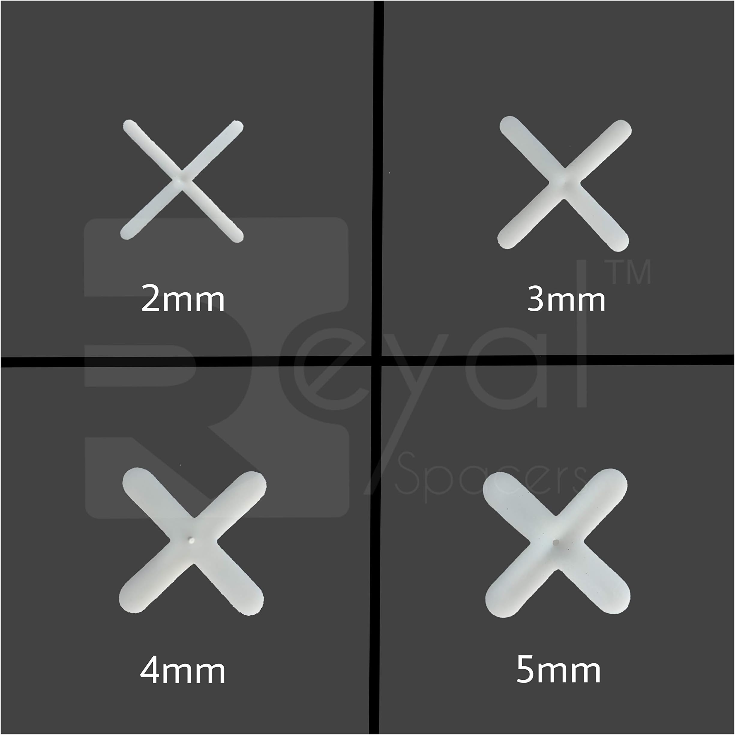 Reyal Spacers Plastic Tiles Spacers/Leveling System for Wall and Floor Tiles (100, 4mm) , White