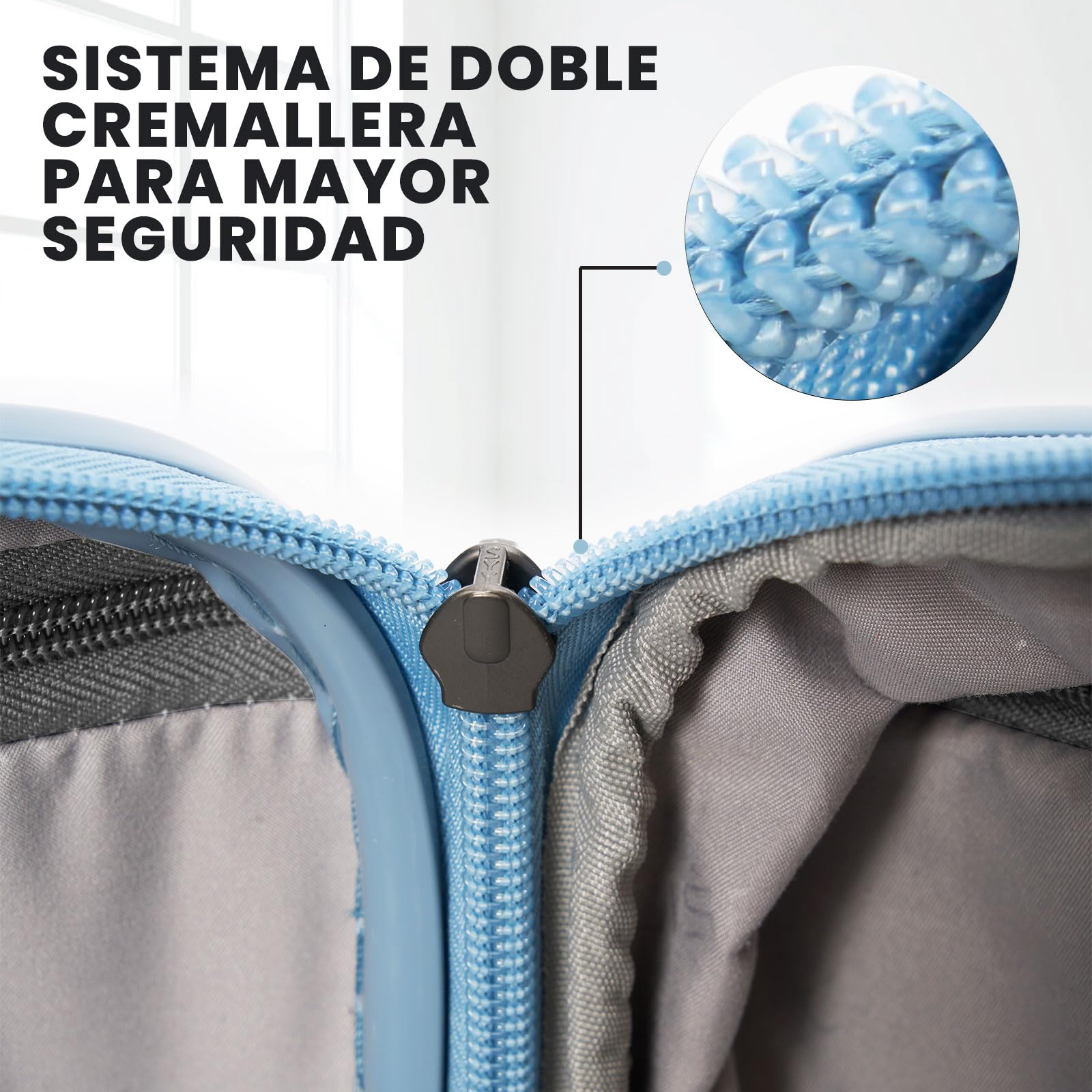 Urban Wave Maleta de Viaje Grande (23Kg) Expandible (78x50x30/35cm), Fabricada en Polipropileno, 4 Ruedas Dobles y Cerradura Combinación TSA. (Grande XL), (127L), (4.4kg), (Azul Claro).