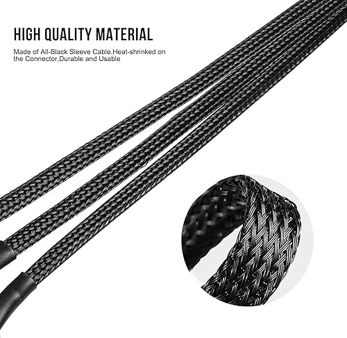 Miniatura 5 de J-ZMQER Nuevo 4 pines 1 a 3 vías PWM caso PC ventilador divisor cable Hub adaptador de corriente