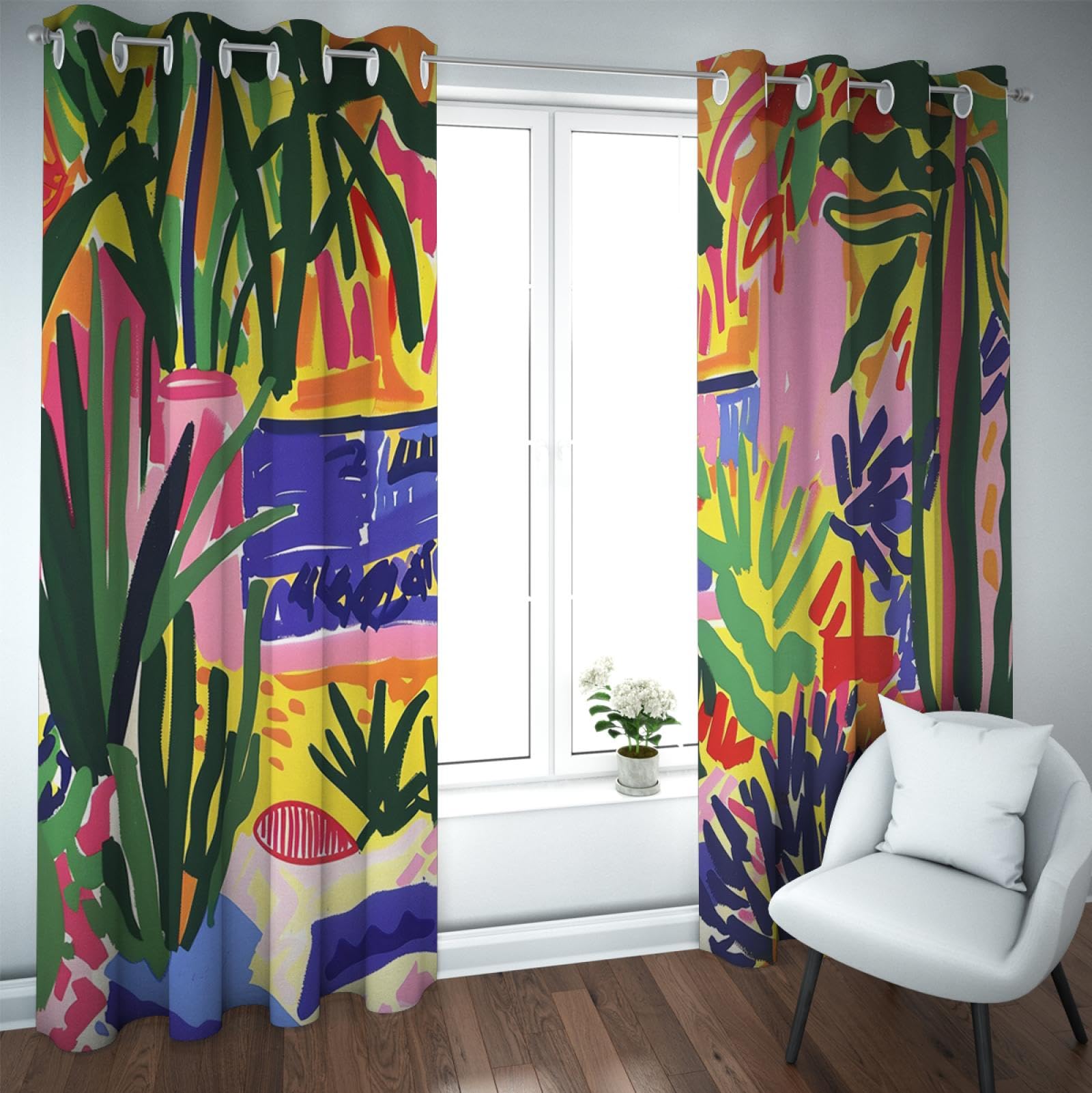 Rideaux occultants Boho Art colorés et isolants thermiques pour salon