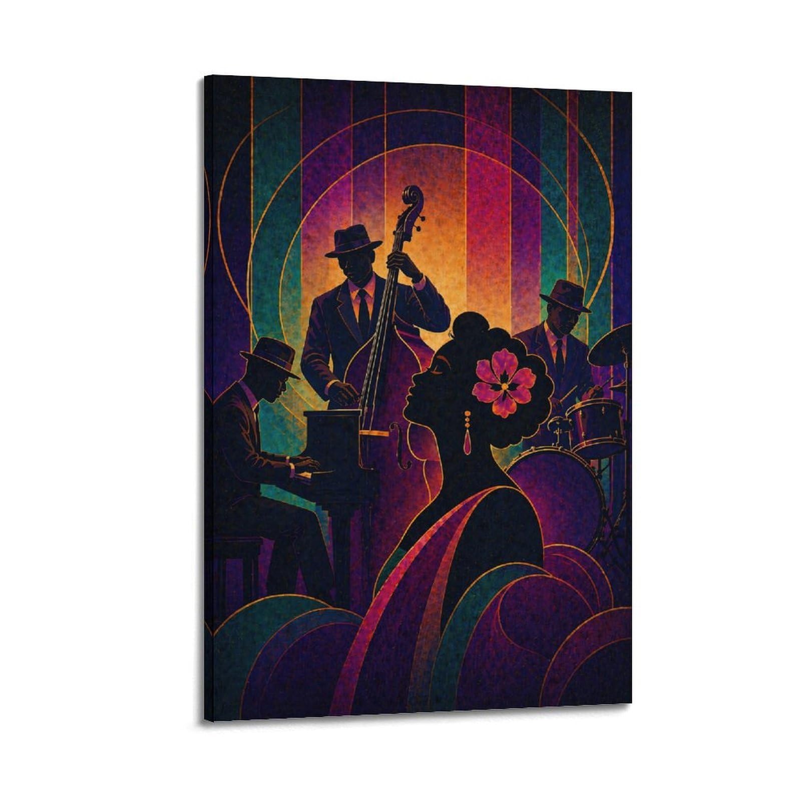 Okngb Frame-Style Vintage Jazz Singer Style Blues Legend Poster Decorative Painting Canvas Art Picture 24X36inch(60X90cm)