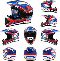 Vista 3 de TCMT Dot - Casco de motocross todoterreno para jóvenes y niños, casco de cara completa para motocicleta y jóvenes, casco ATV motocross, casco +