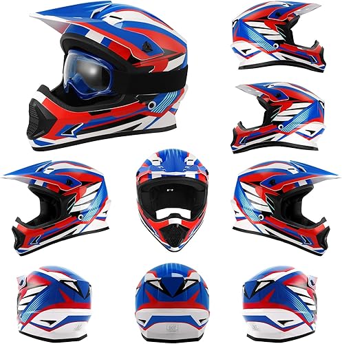 Miniatura 3 de TCMT Dot Youth Kids ATV Motorcycle Helmets Full-Face Kids Helmet with Adjustable Chin Strap for Boys and Girls Kids Dirt Bike BMX Cycling