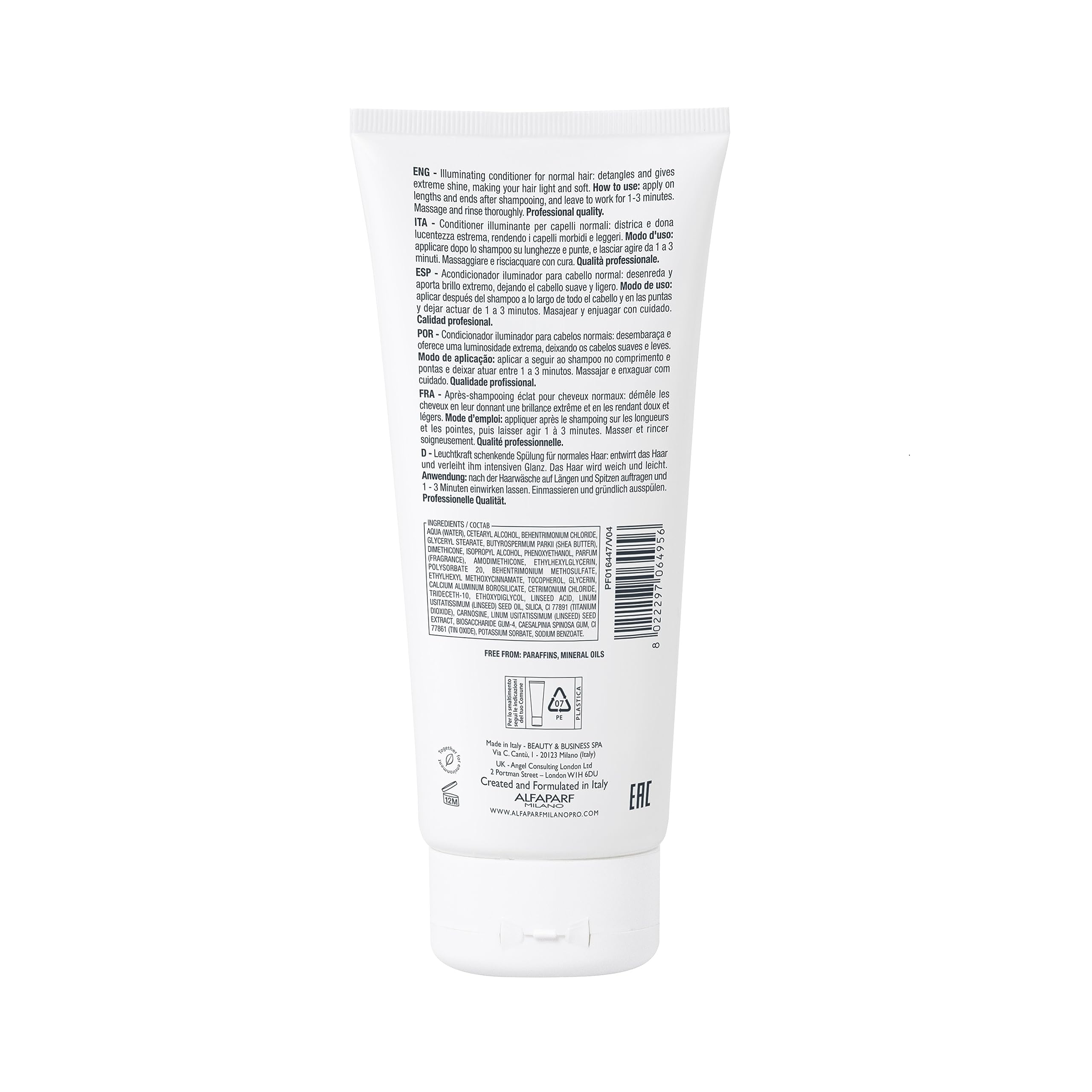 Alfaparf Milano Semi di Lino Diamond Illuminating Shampoo and Conditioner Set - Sulfate Free Shampoo and Conditioner for Color Treated Hair - Adds Brilliant Shine and Softness