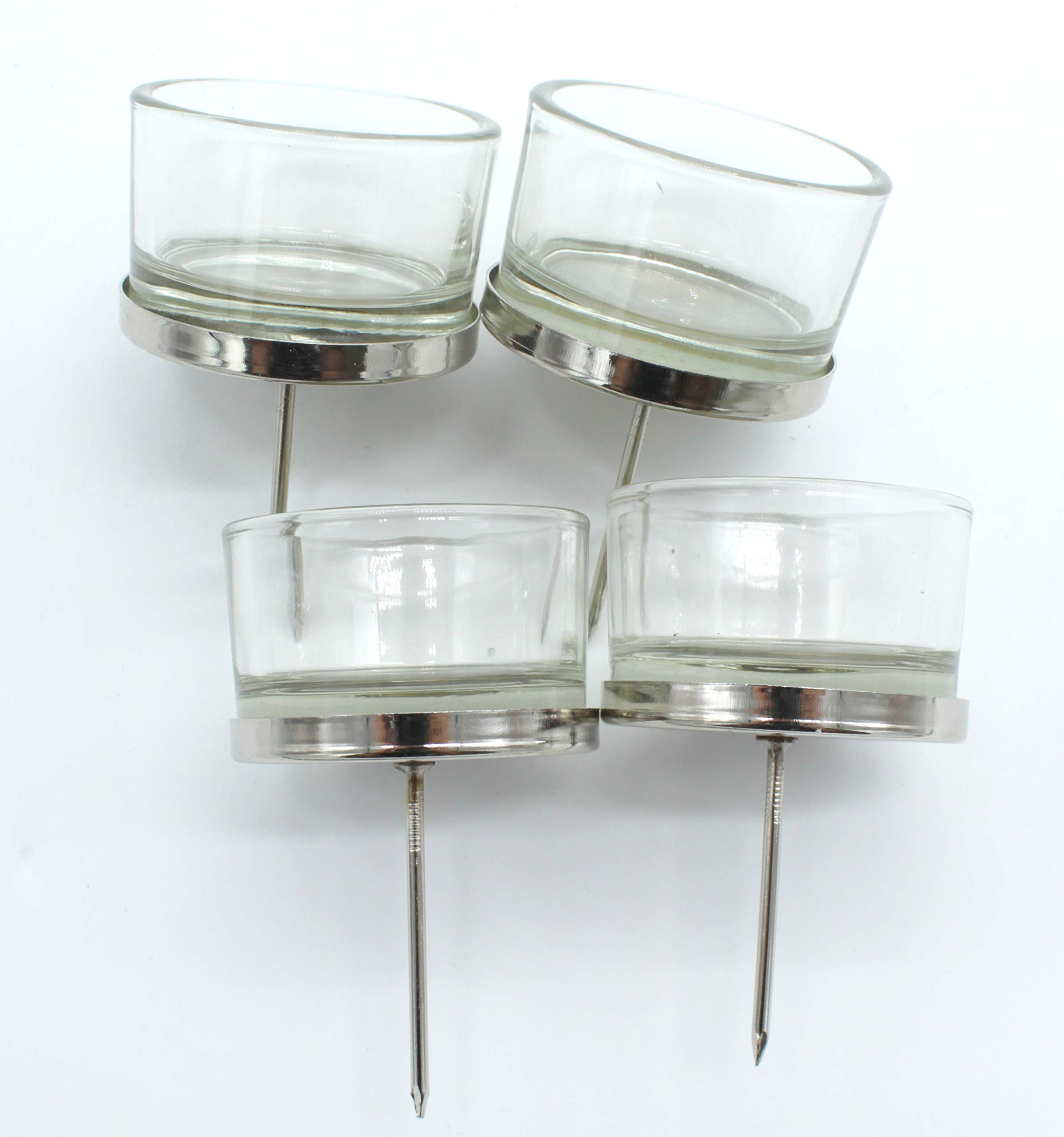 CULT At Home Teelichthalter Set 4-tlg - Verspiegelte Glas Halter In Braun & Grau