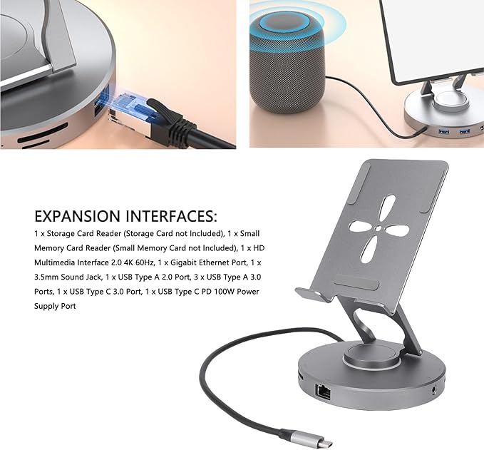 Estación de Acoplamiento USB C 11 en 1 Zopsc con 4K HDMI miniatura 3