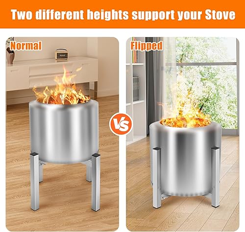 Miniatura 5 de Uniflasy Soporte para fogata para estufa individual y otros fogatas exteriores de 15 pulgadas, acero inoxidable 304, accesorio para fogata de