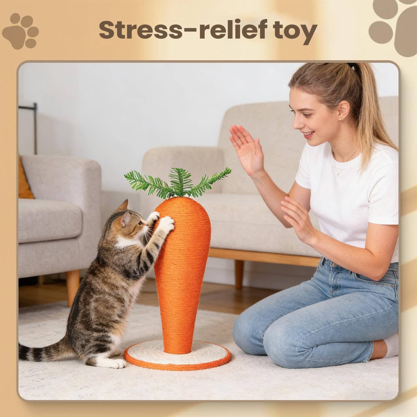 für Katzen, Spielzeug für Katzen, Karottenform, um Langeweile zu lindern, robust, zum von Haustieren und Wohnzimmer